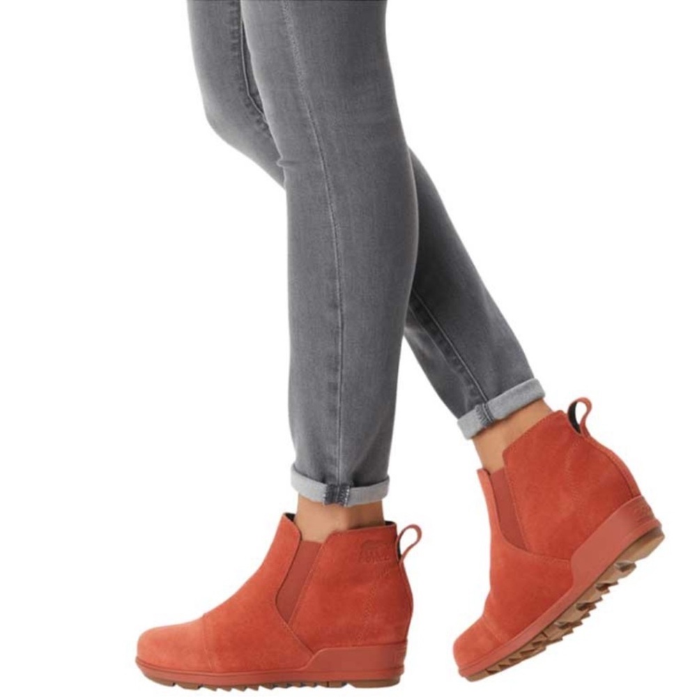 Sorel Women's Rust Suede Wedge Ankle Boots
